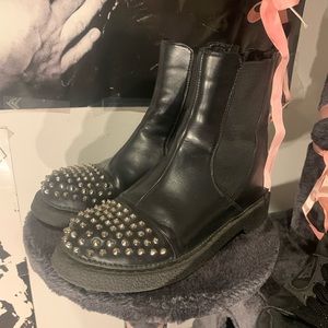 Punk spiked boots size 9 men 11 women
